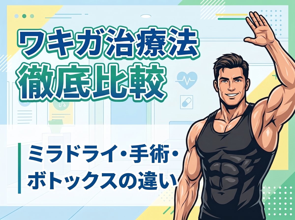 ワキガ治療法比較｜ミラドライ・手術・ボトックスの違い